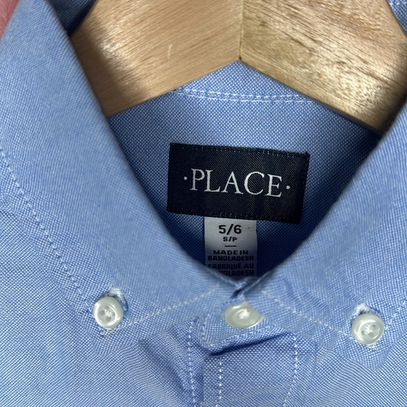 The Children’s place Boys Uniform Oxford Button Down Cotton Shirt Long Sleeve 6 - Picture 2 of 7